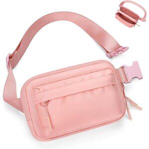 Fanny Packs, Belt Bag with 3 Zipper Pockets, Pink